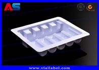 Witte/Blauwe/transparante Plastic Blaar Verpakking voor Glasflesjes die met het In reliëf maken van Embleem inpakken