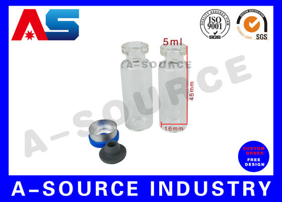 Glas 5 ml fles Kleine glazen flacons met rubberen stop en 13# aluminium plastic dop voor peptiden / sarmen