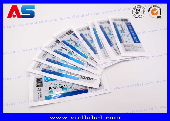 Glazen flessen Peptide Tags afdrukken, holografische 10 ml flesetiketten