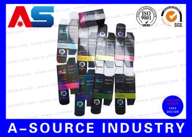 Laser Holographic Metallic Foldable Glass 10ml Flakon Steroïde dozen Verpakking farmaceutische dozen etiket