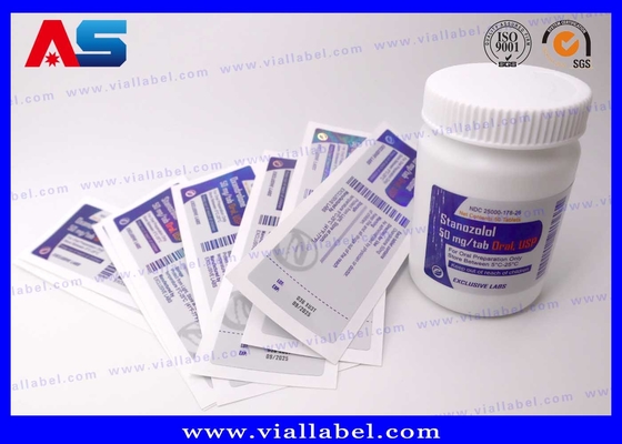 PP PET Plastic Kleefmiddel Pillenfles Sticker Custom Printing Custom flessen labels