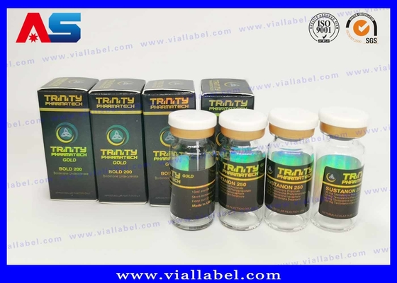 Farmaceutische peptide Sarms Papier flacon Verpakkingsdoos Hologram Logo UV coating 10 ml flessen etiketten