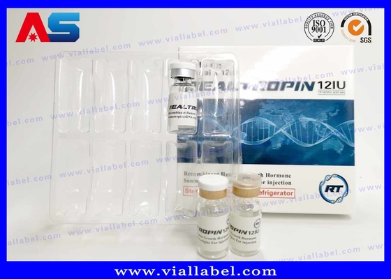 Farmaceutisch ontwerp Druk Somatropina Hcg 2 ml Vial Doos Verpakking Met Etiket Bodybuilding papier verpakkingsdoos
