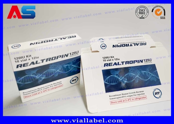 Farmaceutisch ontwerp Druk Somatropina Hcg 2 ml Vial Doos Verpakking Met Etiket Bodybuilding papier verpakkingsdoos