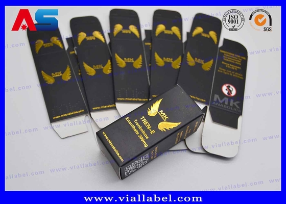 Musclebuilding Matt Zwarte Gouden Folie Vial Verpakkingsdoos Karton 10 ml 20 ml medicijnverpakkingsdoos