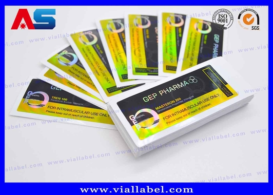 10 ml flessen flacon etiketten Holografische sterke kleefstoffen Peptiden Farmaceutische flessen etiketten 25x60mm