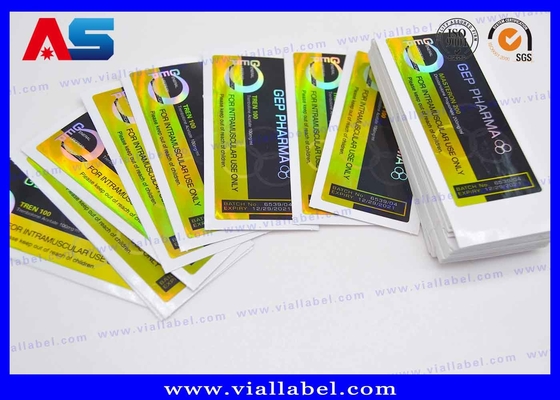 10 ml flessen flacon etiketten Holografische sterke kleefstoffen Peptiden Farmaceutische flessen etiketten 25x60mm