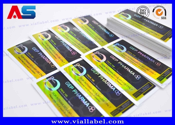 10 ml flessen flacon etiketten Holografische sterke kleefstoffen Peptiden Farmaceutische flessen etiketten 25x60mm
