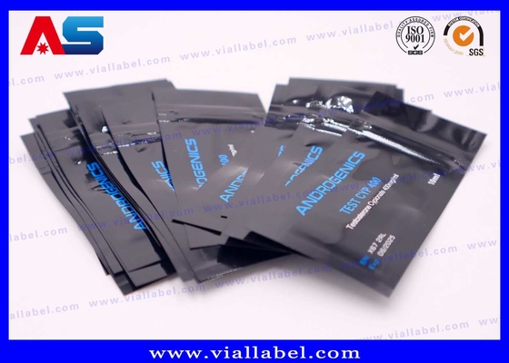 Zwarte afdruk Aluminium folie zak voor 10 ml injectieflacon Androgenics Test Cyp 10 ml fles