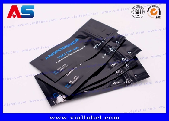 Zwarte afdruk Aluminium folie zak voor 10 ml injectieflacon Androgenics Test Cyp 10 ml fles