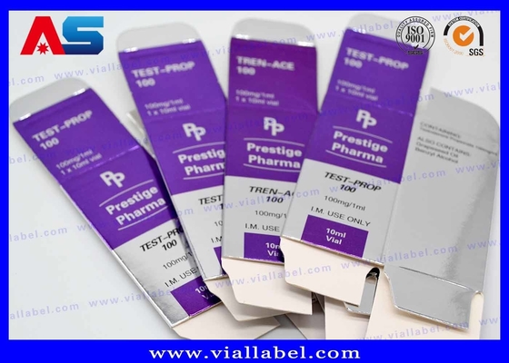 Op maat gemaakte 10 ml flacon verpakkingsdozen met metalen zilveren folie voor farmaceutische verpakkingen