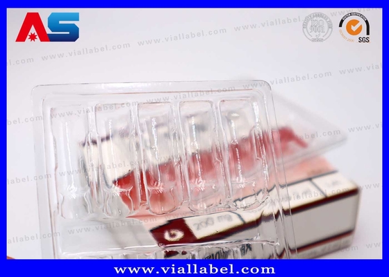 Plastic tray en papieren doos voor 10 ampere van 2 ml MOQ 100pcs 55um Dikte helder PET