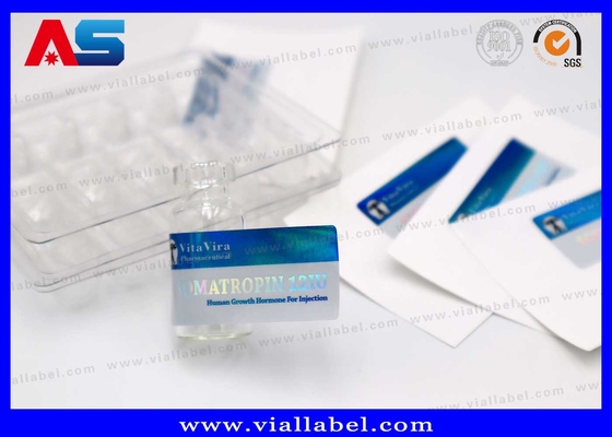 Kleine fles Hcg Kleefmiddel 2 ml Vial Label Metalen Blauwe Kleur Apteek Gebruik