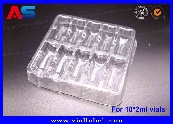 Witte/Blauwe/transparante Plastic Blaar Verpakking voor Glasflesjes die met het In reliëf maken van Embleem inpakken