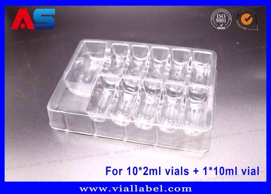PET-transparante blisterverpakking voor 10 x 2 ml injectieflaconen + 1 x 10 ml injectieflacon
