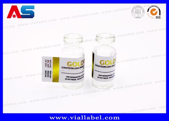 Sterke Zelfklevende 10ml Flesstickers Goudfolie Drukwerk Voor Injectie Gevriesdroogde Peptiden