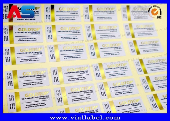 Sterke Zelfklevende 10ml Flesstickers Goudfolie Drukwerk Voor Injectie Gevriesdroogde Peptiden