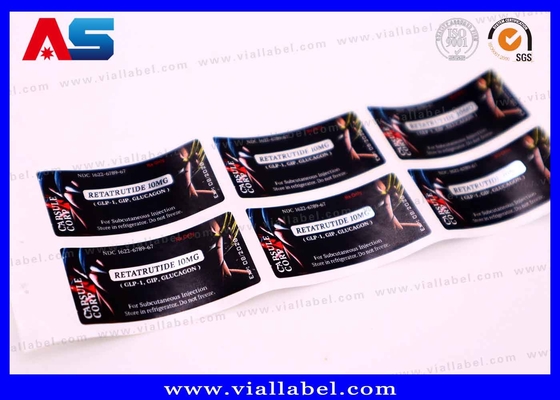 Sterke Zelfklevende Aangepaste Peptide Flesetiket met Injectie Olie Stickers Voor Retatrutide