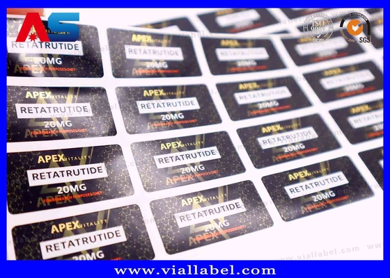Sterke Zelfklevende Aangepaste Peptide Flesetiket met Injectie Olie Stickers Voor Retatrutide