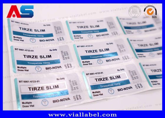 3ml Flesetiket peptides Labels Voor Glazen Fles Afdrukken UV Mat Metallic Folie Afdrukken