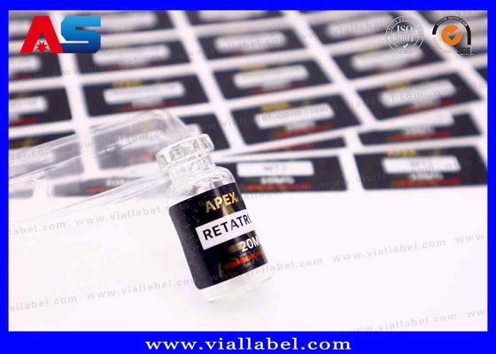 White Pearl Film Kleine flesselabel voor injectie-oliën Stickers, Hcg Vial Stickers Printing Customized Logo