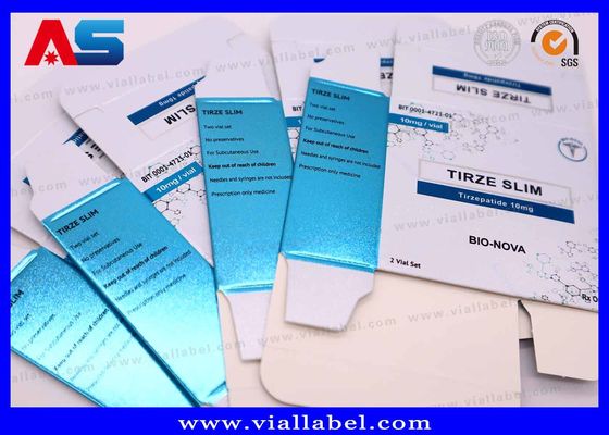 UV Mat Metallic Kleuren Farmaceutische Peptiden Papieren Doos Etiket Trays Voor 2 Flessen Van 2ml