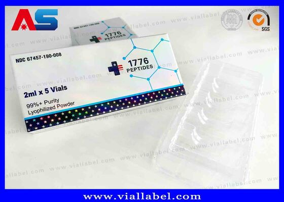 BPC Holografische laser kleine doos, farmaceutische doos voor 2 flessen 3 ml drukken