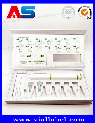 Op maat gemaakte peptide pen dozen met witte Eva binnenkant, hoge kwaliteit laser holografische pen doos