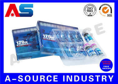 Anti - nep peptide injectie laser 10 ml flacon opslagdozen Panton Blauw En Wit Kleur H-G-H / HCG verpakkingsdoos