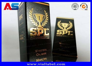 Gedrukte kartonnen opslag 10 ml flacon dozen met deksels Bodybuilding gels Goud folie Verpakking Goud folie / hologram effect