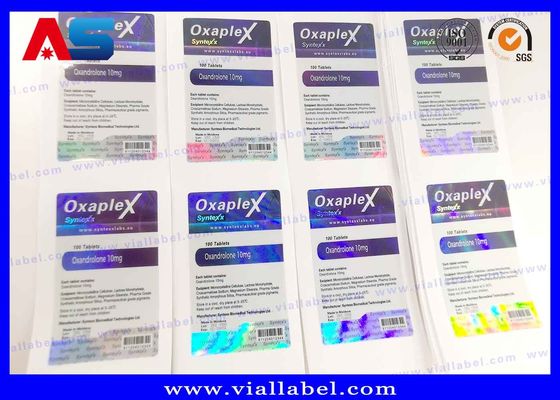 Holografische 10 ml flaconetiketten Injecteerbare peptiden Voorschrift Vialetiket 4C Full Color Printing 60 x 25 mm