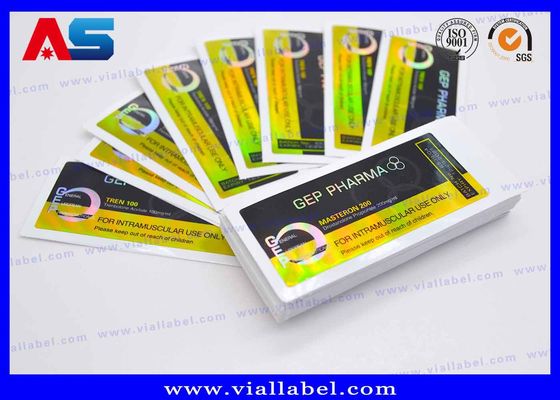 CMYK Druk Holografisch HCG Vial Label Dikte 50um 100 tabletten etiket