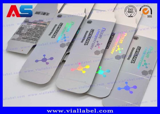Holografische laser 15 ml glazen dropper flacons dozen en etiketten kleine verpakkingsdozen voor bodybuilding flacons