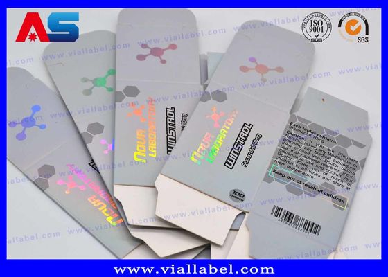 Holografische laser 15 ml glazen dropper flacons dozen en etiketten kleine verpakkingsdozen voor bodybuilding flacons