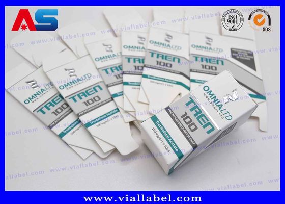 Geprinte 10 ml flacon Papierdozen Zilveren folie Druk voor apotheek Peptide injecties farmaceutische verpakking