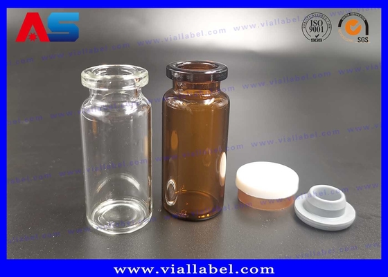 Doorzichtige flessen 10 ml kleine glazen injectieflacons 24 mm breedte 45 mm hoog Gebruik voor BIO Test 2 ml glazen injectieflacons