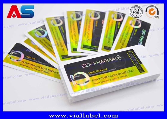 Goud / zilveren folie stickers 5ml peptide fles etiketten Printing Matt laminatie flacon sticker maker voor farmaceutische