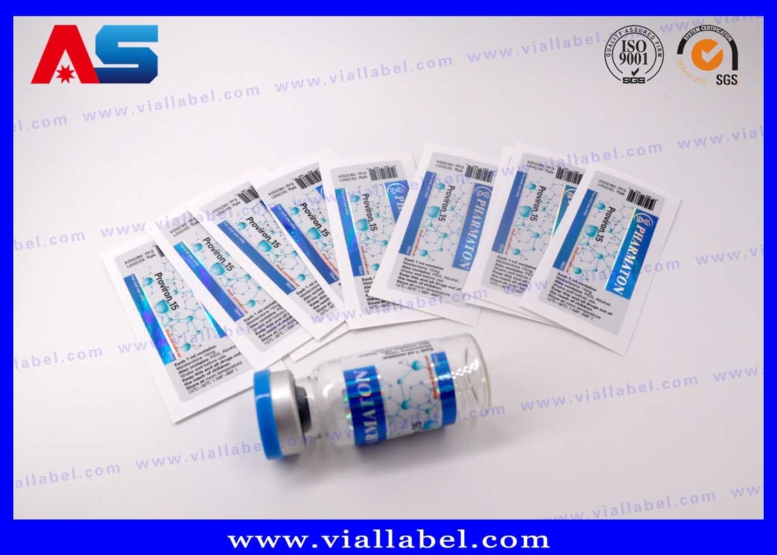 Glazen flessen Peptide Tags afdrukken, holografische 10 ml flesetiketten