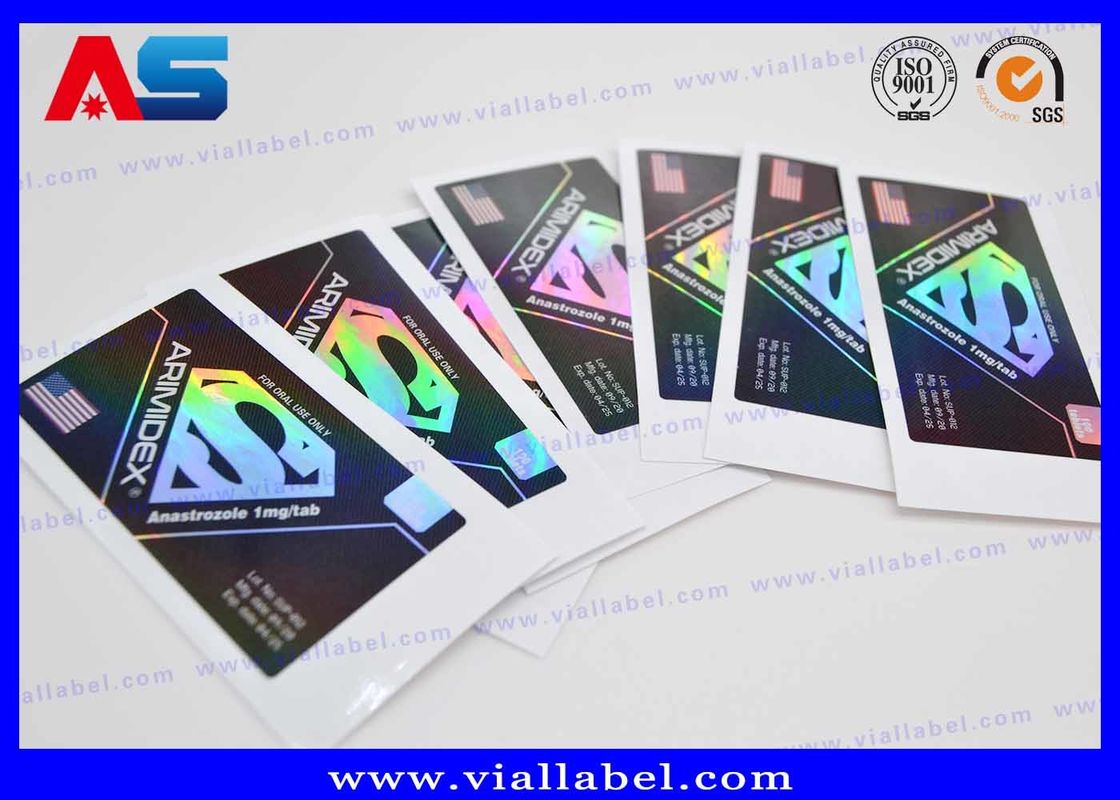 Hologram Sterke kleeflabels 10 ml flacons Gratis ontwerp gedrukt Voor Boby gebouw verpakking