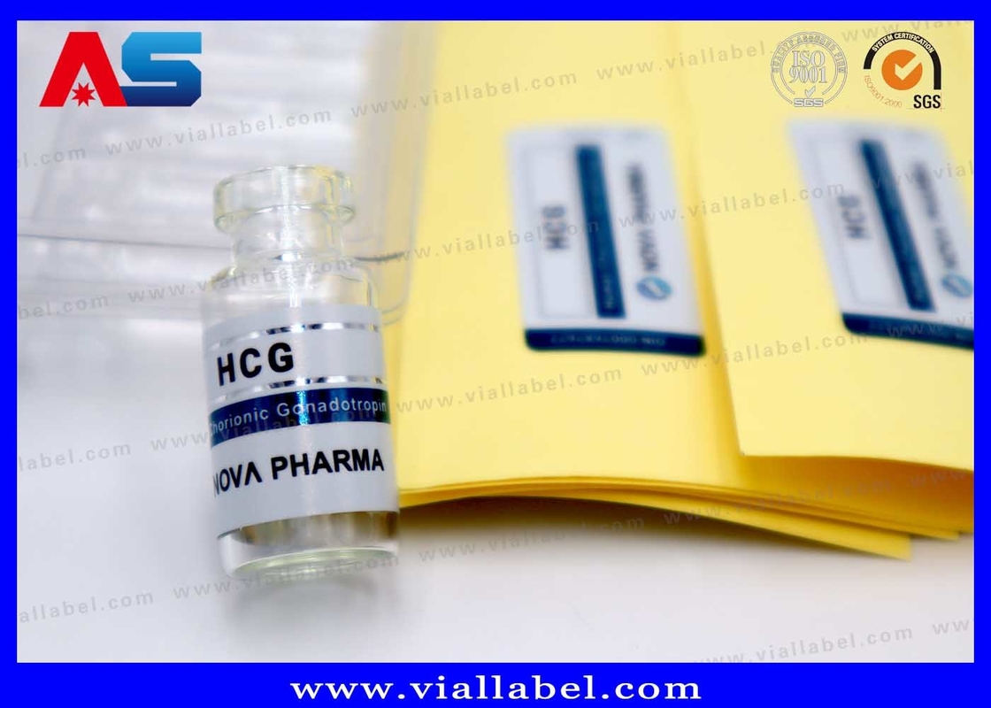 2ml Kleine Injectie Fles Etiket, Mat Aangepaste Hcg Fles Etiket Afdrukken Voor Farmaceutische Verpakking