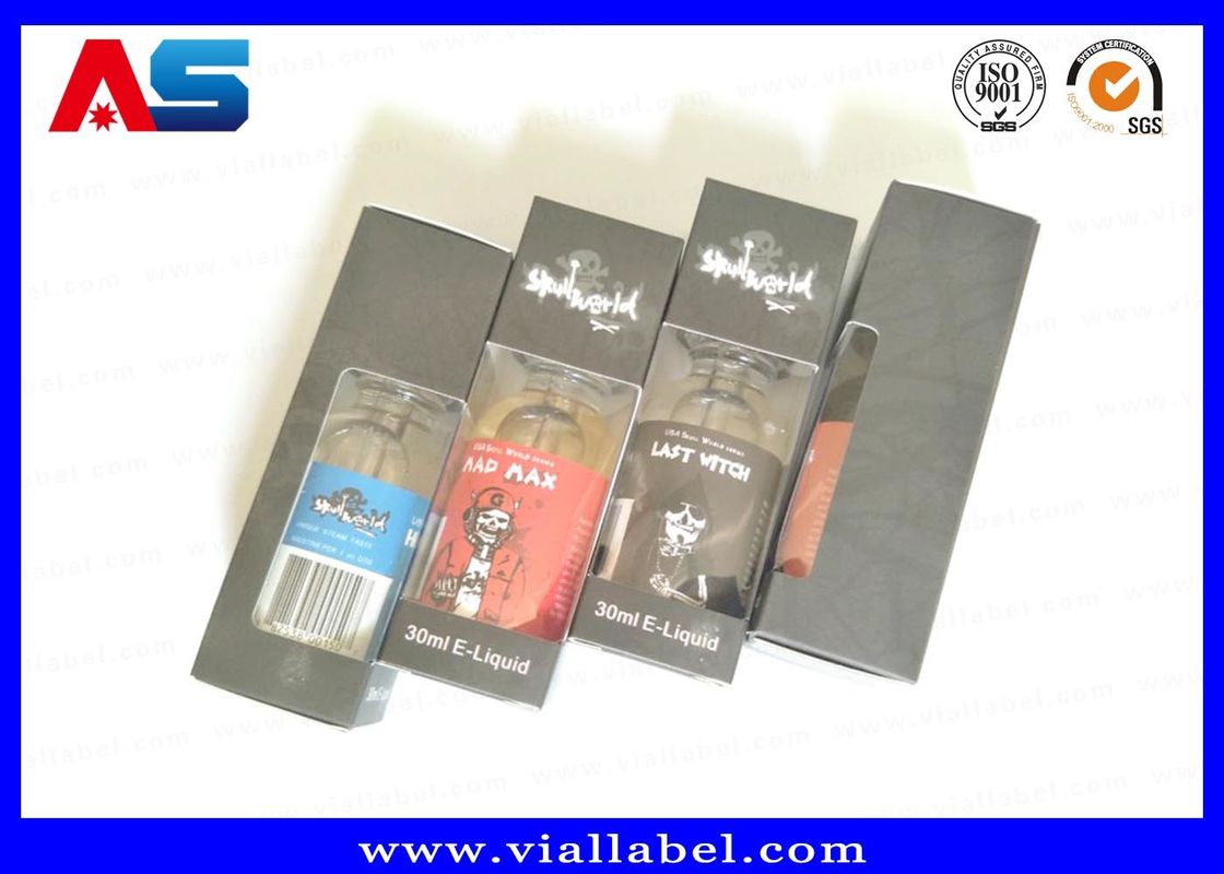 30ml Box Print e-liquid Kleine Verpakkingen met Doorzichtig Venster en Gratis Ontwerp Zwart Mat Afwerking