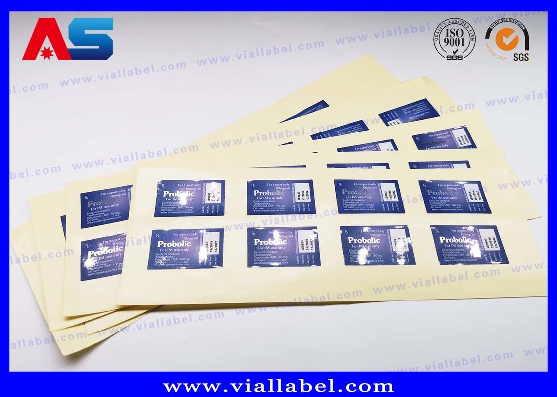 Goud / zilveren folie stickers 5ml peptide fles etiketten Printing Matt laminatie flacon sticker maker voor farmaceutische