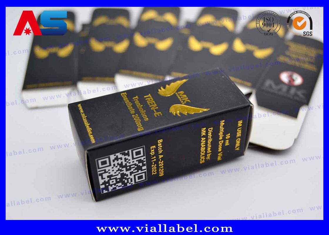 MK Pharmaceutical 10 ml flessen dozen met gouden folie embossed logo dozen voor kleine injectieflacons