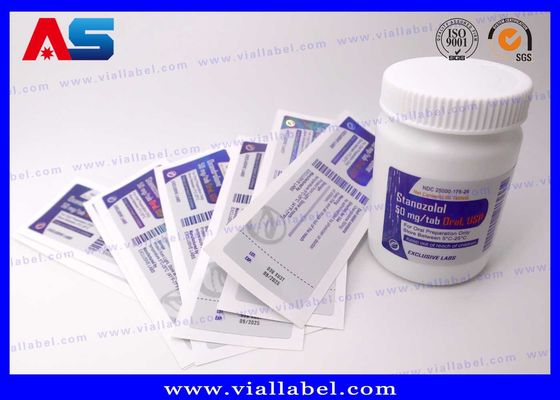 PP PET Plastic Kleefmiddel Pillenfles Sticker Custom Printing Custom flessen labels