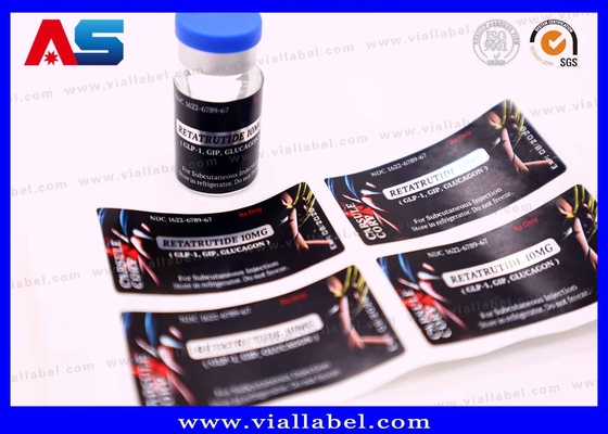 Sterke Zelfklevende Aangepaste Peptide Flesetiket met Injectie Olie Stickers Voor Retatrutide