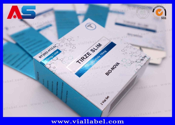 UV mat metallic kleuren farmaceutische Tirzepatide papieren doos label trays voor 2 flessen van 2ml